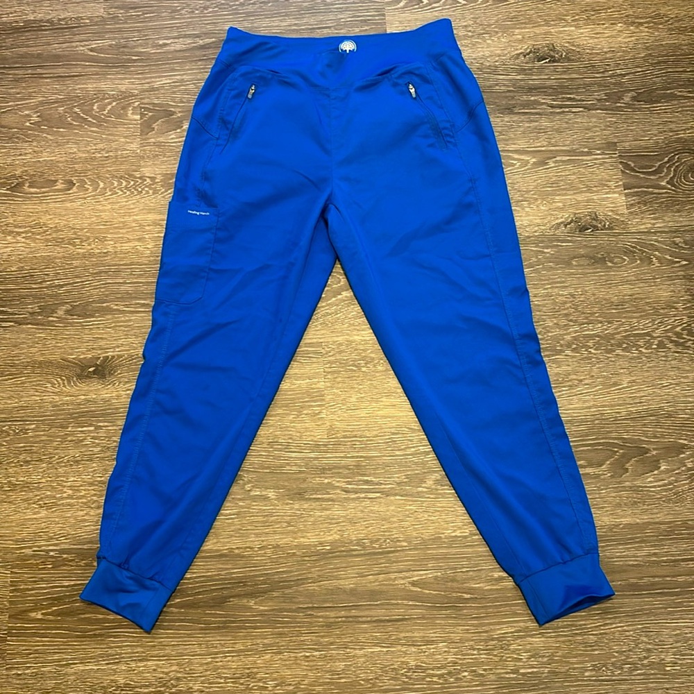 Healing Hands Tara Jogger Yoga scrub pants. Royal Blue. Size M
